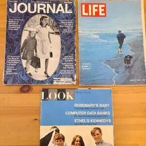 Set of 3 Vintage Magazines from 1960s, Life, Journal, and Look